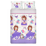 Disney Sofia Microfiber Queen Size Bedsheet With 2 Pillow Covers