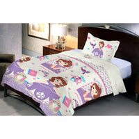 Disney Sofia Microfiber Single Bedsheet With 1 Pillow Cover