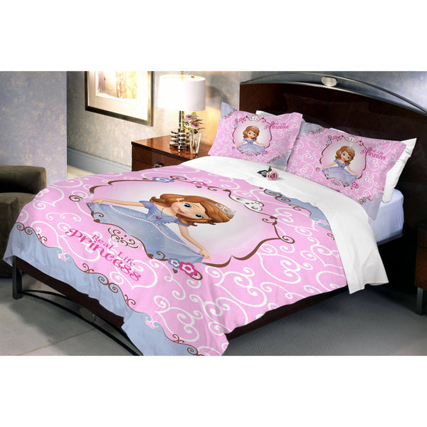 Disney Sofia Blossom Cotton Double Bedsheet With 2 Pillow Covers