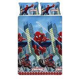 Flying Spidermen Microfiber Queen Size  Bedsheet With 2 Pillow Covers