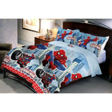 Flying Spidermen Microfiber Queen Size  Bedsheet With 2 Pillow Covers