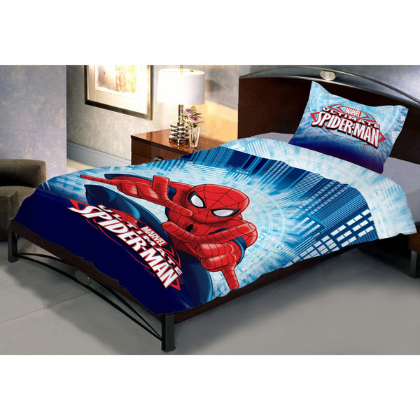 Fighter Spiderman Double Bedsheet With 1 Pillow Covers