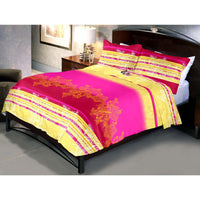Red Magenta Bed Sheets And Pillow Cover (Queen)