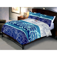 Teal Blue Bed Sheet With Pillow Covers (Queen)