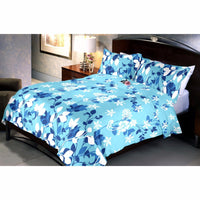 Blue Trinity Bed Sheet And Pillow Covers (Queen)