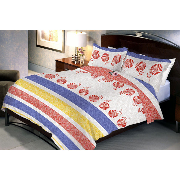 Triple stripped bed sheet and pillow covers