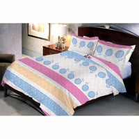 Light Pinkyelue Bed Sheet And Pillow Covers (Queen)