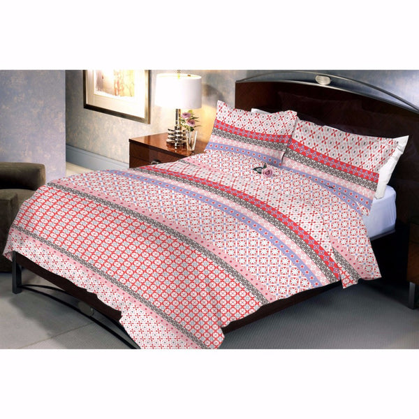 Decogrand Red Bed Sheet And Pillow Covers (Queen)