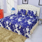 Deep Blue Bed Sheet And Pillow Covers (Queen)