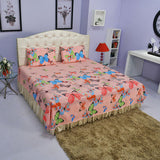 Pink Bed Sheet And Pillow Covers (Queen)