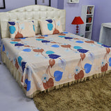 Cream Bed Sheet And Pillow Covers (Queen)