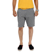 Black Checks Turnup Houndstooth Shorts