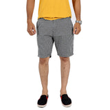 Black Checks Turnup Houndstooth Shorts