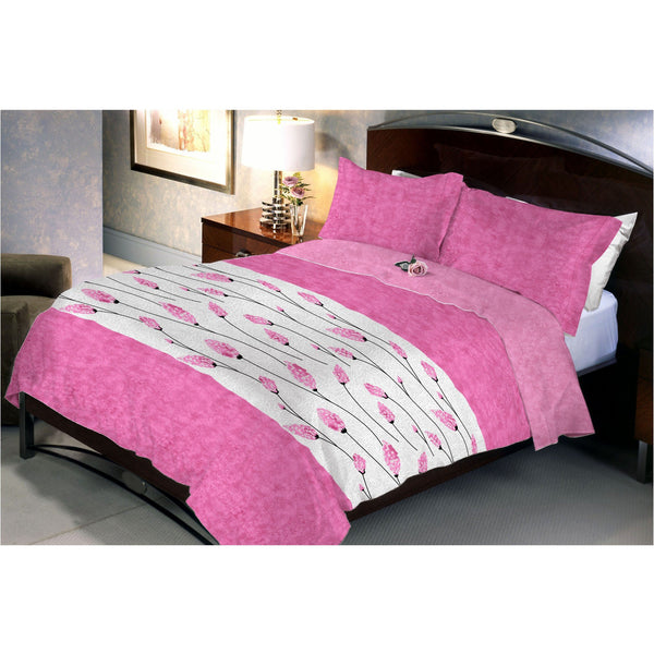 Hot Pink Queen Size Bedsheet With 2 Pillow Cover