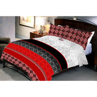 Bright Dark Contrast Queen Size Bedsheet With 2 Pillow Cover