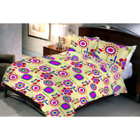 Cremo Flora Queen Size Bedsheet With 2 Pillow Cover