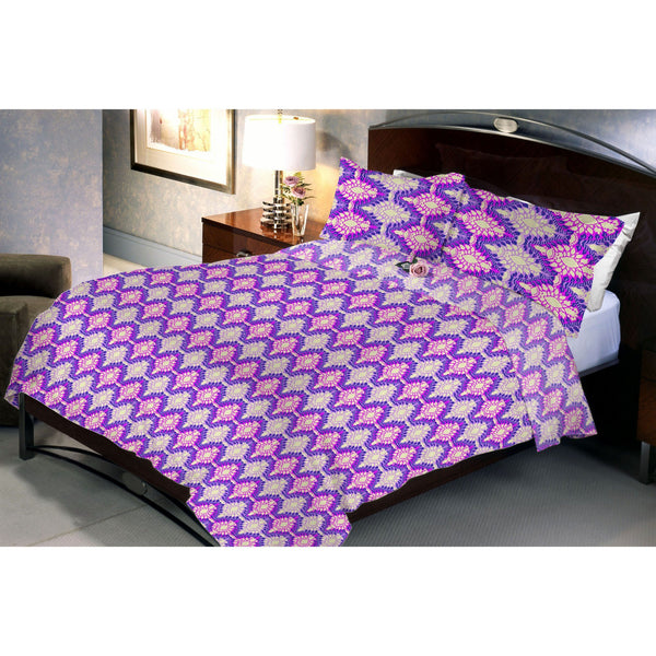 Magenta Zeugen Queen Size Bedsheet With 2 Pillow Cover