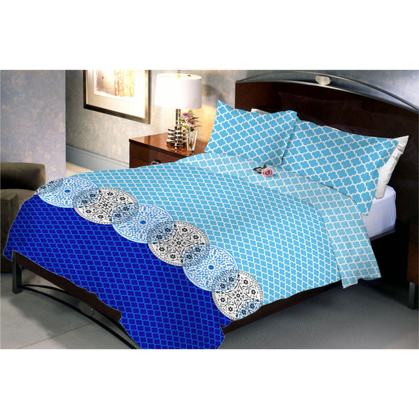 Sky Sea Merger Queen Size Bedsheet With 2 Pillow Cover