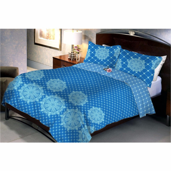 Blue Star Bed Sheet And Pillow Covers (Queen)