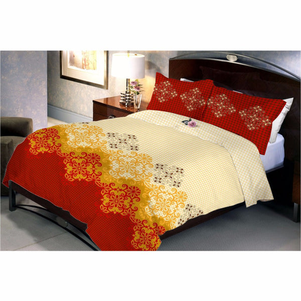 Peach Red Bed Sheet And Pillow Covers