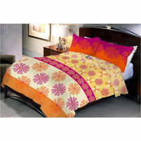 Cool Ivory Yellow Bed Sheet And Pillow Covers (Queen)