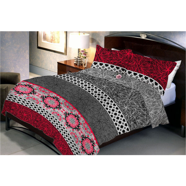 Maroon Black Bed Sheet With 2 Pillow Cover