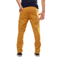Uber Toabcco Brown Cotton Elastene Spike Trouser For Men (Slim Fit)