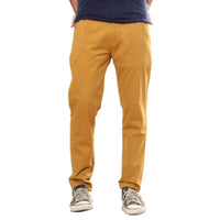 Uber Toabcco Brown Cotton Elastene Spike Trouser For Men (Slim Fit)